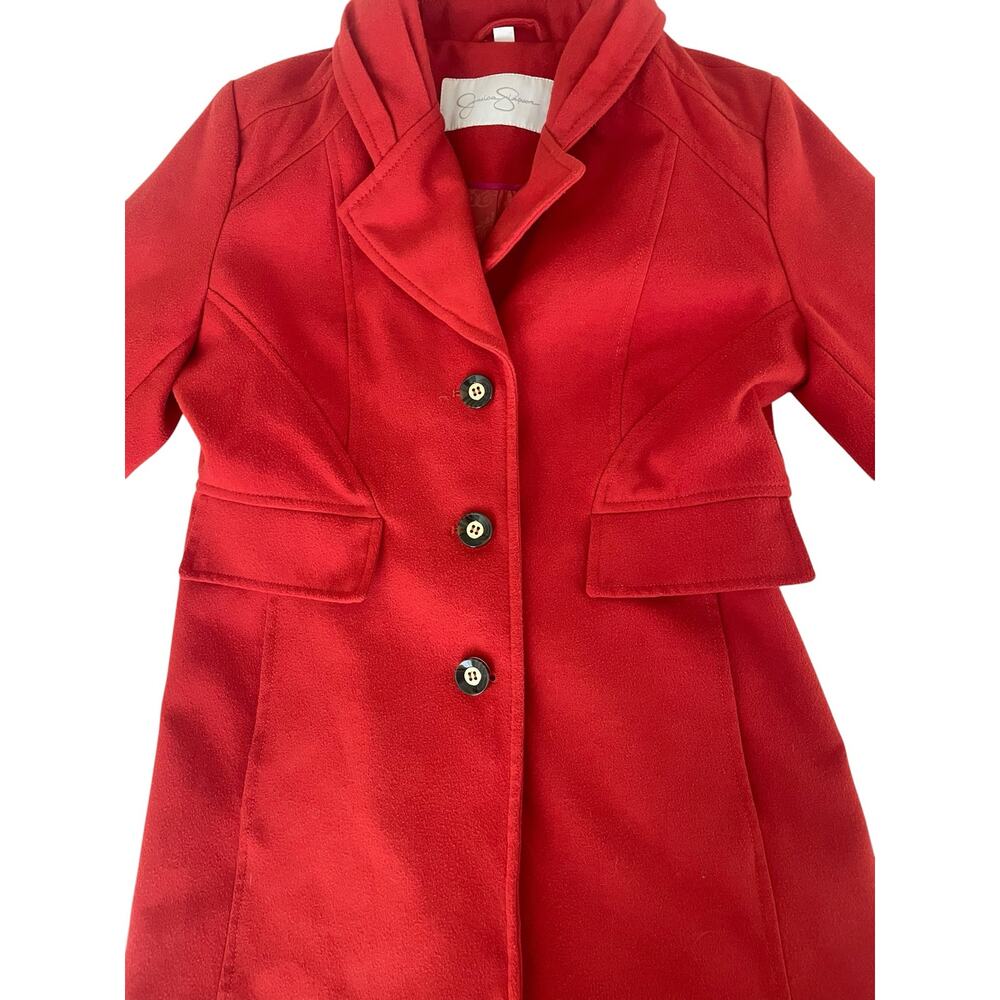 Jessica Simpson Red Peacoat Jacket Size Large - Picture 4 of 7